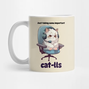 Cute Cat Sitting in Computer Chair Mug